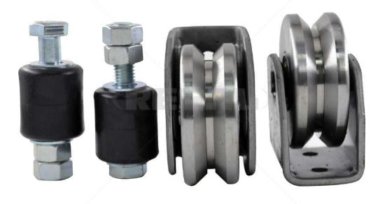 Gate Wheel Kit - 80mm - V-Profile