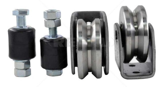 Gate Wheel Kit - 80mm - V-Profile