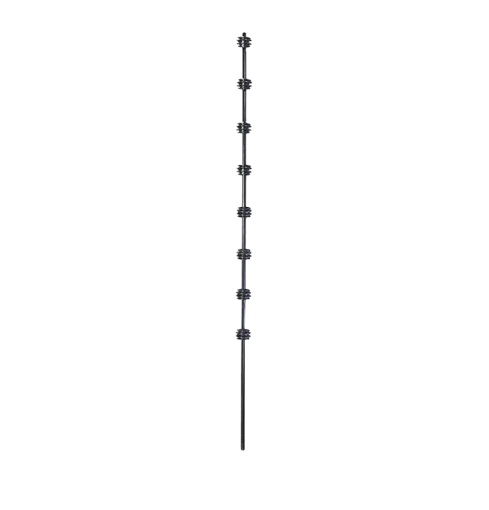 Nemtek Fence Pole - 8Line Round Bar Black