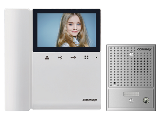 Commax 4.3 Expandable Col Video Intercom Kit with Pinhole Gate Station